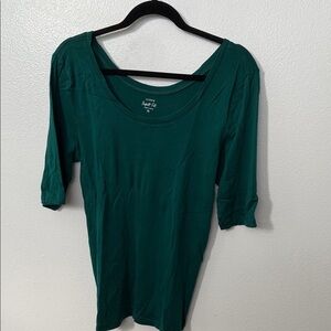 J. Crew Emerald Scoop neck 3/4 sleeve t-shirt